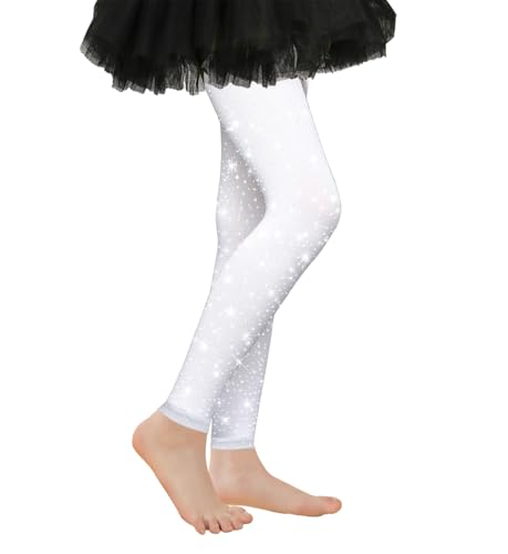 Image of VINICUNCA Girls Sparkle Rhinestone Tights Ultra-Soft Footed Dance Stockings Cospaly Accessories