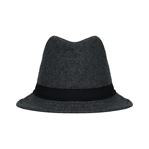 Image of Felt Trilby Fedora Hat Short Brim Panama Jazz Hat 20s Bowler Gatsby Cap for Men Women