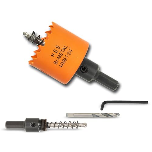 VIKITON 1-3/4 inch Hole Saw for Wood Metal Plastic & Drywall with Arbor