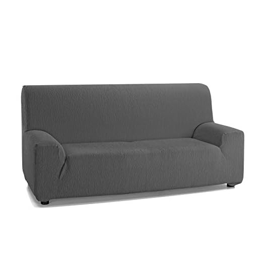 Martina Home Emilia, Funda Elástica para Sofá de 3 Plazas, Gris, de 180 a 240 cm de ancho