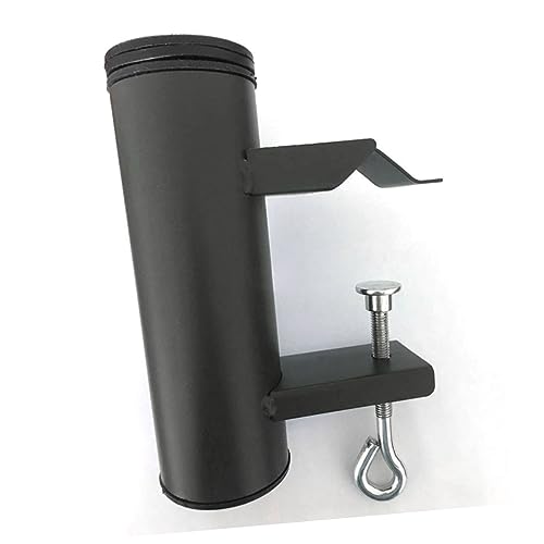 Hemoton Outdoor Umbrella Stand Clamp Holder Fixed Clip for Patio Garden for Umbrellas Flags Fishing Poles Quick Release Design Black