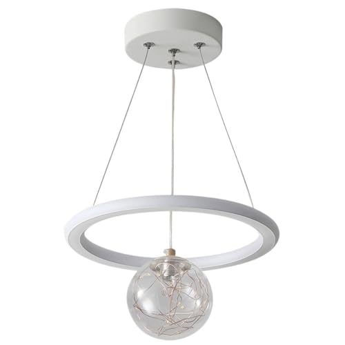 Lampe suspendue blanche en boule de verre moderne pour l'éclairage de votre entrée et bureau