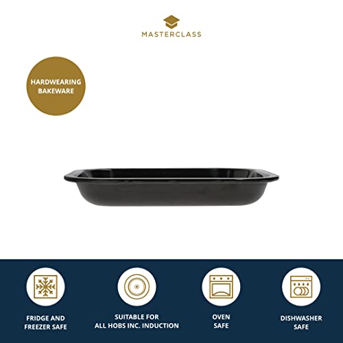 MasterClass Vitreous Enamel Roasting Tin, Induction Safe 1mm Steel with Scratch Resistant Coating, Small (27 x 21 x 4cm), Black - Image 4