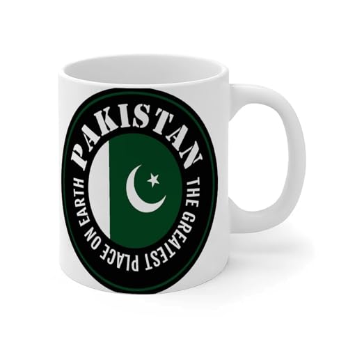 Wodevor Mug en céramique avec drapeau du Pakistan « The Greatest Place on Earth » - 325 ml - Blanc
