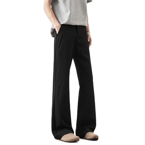 Men's Drop Slight Flare Dress Pants Straight Office Casual Trousers Pants for Men