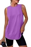 Women's Workout Tank Tops Lightweight Sleeveless Shirts for Women Loose Fit Tops for Athletic Running Tennis Yoga Purple XL