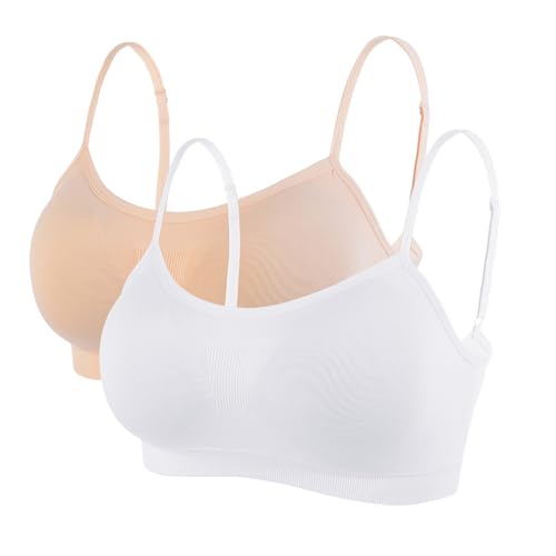 Litthing Sujetador de estilo deportivo   Sujetador cómodo sin costuras Para Mujer Medio Blanca + Silla
