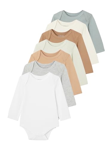 VERTBAUDETLot de 7 bodies manches longues ouverture US bébé BASICSmulticolore36M(97CM)
