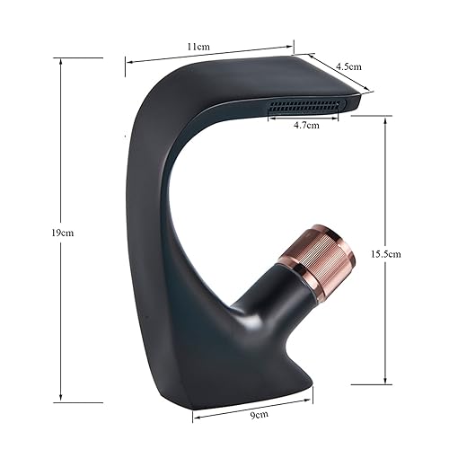 Robinet de lavabo chaud et froid noir mat pour éviter les éclaboussures