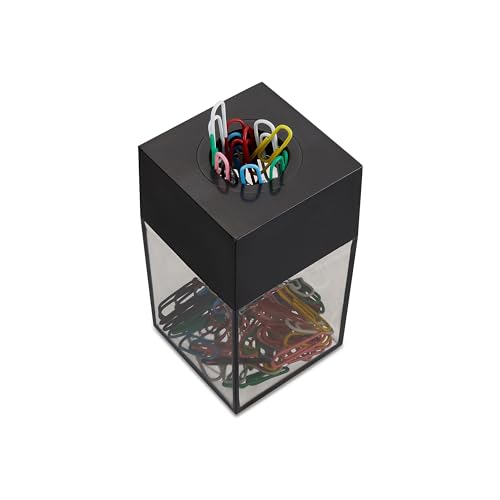 Staples Magnetic Paper Clip Dispenser, Clear/Black, 3/Pack (ST10590/10590VS)
