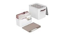 Rotho MyPaper Set Dokumentenorganizer MY PAPER Plus, Kunststoff (PP) BPA-frei, Organizer und Archivbox, weiss/rot