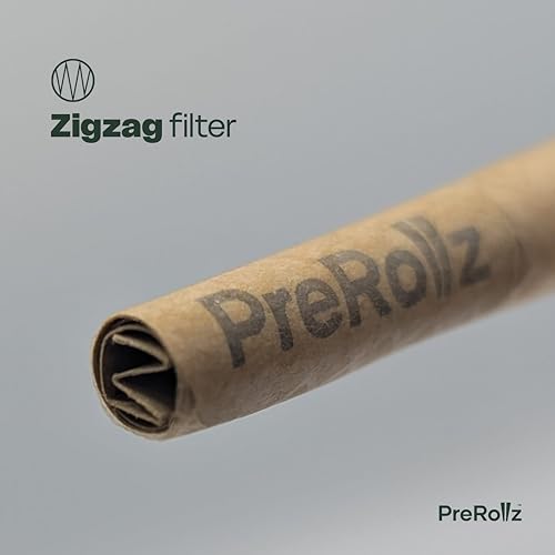 PreRollz 100 naturbelassene Vorgedrehte Hülsen – 109 mm Konische Cones mit 26 mm Filter-Tip – Vorgerollte Joint-Papiere – Pre Rolled Cones – Mit Crisscross-Wasserzeichen für gleichmäßiges Abbrennen