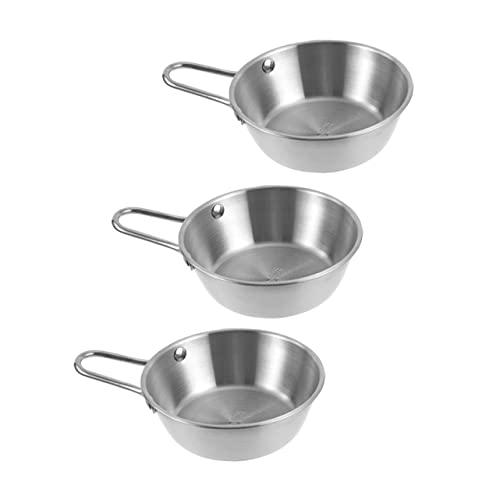 TIDTALEO 3piezas Tazón Coreano De Inoxidable Asa Para Sopa Vino De Arroz y Aperitivos Utensilios De Cocina Tradicionales Para Hogar y Restaurantes