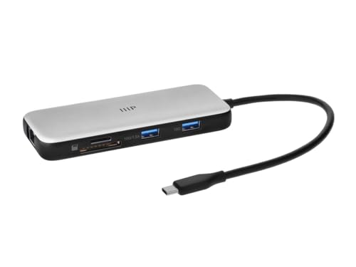 Hub HDMI dual Monoprice dongle USB 10Gbps y carga 100W