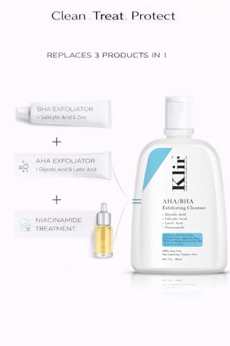 Image of KLIR Anti-Acne Combo | AHA BHA Exfoliating Face Wash + Acne Pore Serum with 2% Salicylic Acid & Niacinamide