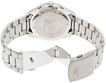 Azu view of ORIENT NEO70's Horizon Solar Chronograph Watch showing case back and clasp