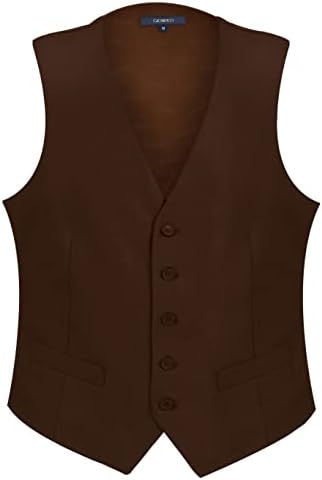 Gioberti Mens Formal Suit Vest, Dark Brown, 3X-Large
