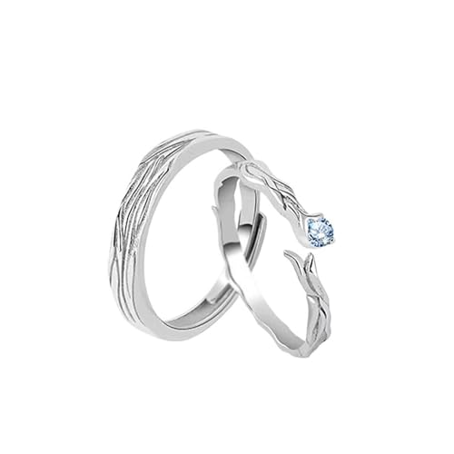 Alliance en argent 925 réglable pour homme et femme avec une fine gravure géométrique