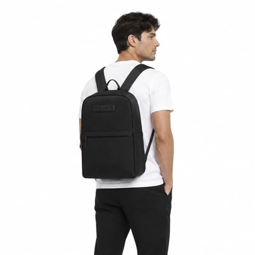 Image of Police Premium Laptop Backpack for Men & Women | Stylish Office & Travel Backpack with Padded Laptop Compartment & Front Utility Pocket | Black