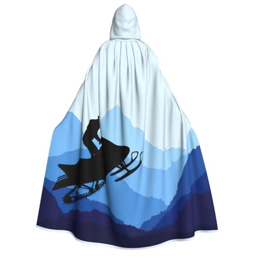 Cape à capuche sorcière avec imprimé motoneige pour déguisement cosplay