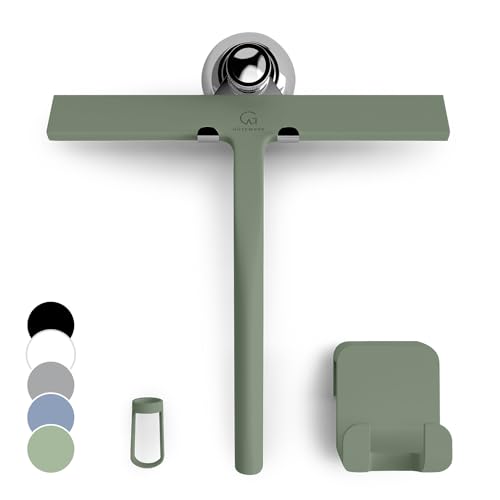 Gütewerk Duschabzieher für Duschtüren, 23 cm, Auto-Fensterabzieher Glasreinigung, Silikon-Duschzubehör, Fensterreiniger-Werkzeug, hygienischer Glasduschenreiniger, Gummilippe, Duschabzieher