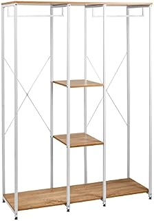 WOLTU Extra Large Clothes Rail,Super Sturdy Coat Stand Rack Storage Shoe Rack Shelves Organizer White SR0048whe