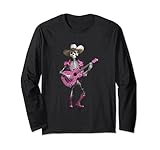 Photo Gallery pink skeleton playing classical guitar, funny tees maglia a manica Photo Gallery pink skeleton playing classical guitar, funny tees maglia a manica