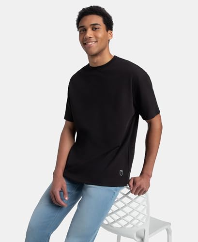 Image of Jockey UM23 Men Super Combed Cotton Blend Oversized T-Shirt with StayFresh Treatment