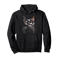 Shy Hiding Black Kitten – Kids & Adults Baby Cat Animal Pullover Hoodie