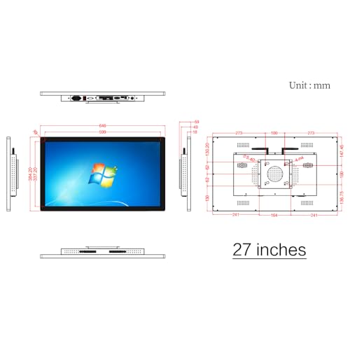 Image of 27 inch Capacitive Touch Screen Computer Panel PC,Intel i5-3210M /i5-4200U /i7-8565u /i5-10210U,Windows 10