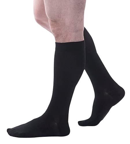 Image of Allegro Men's 20-30 mmHg Essential 102 Ribbed Compression Support Socks, Comfortable Support Garments for Men