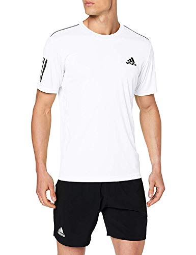 Adidas Club 3Str Tee T-Shirt, Uomo, White/Black