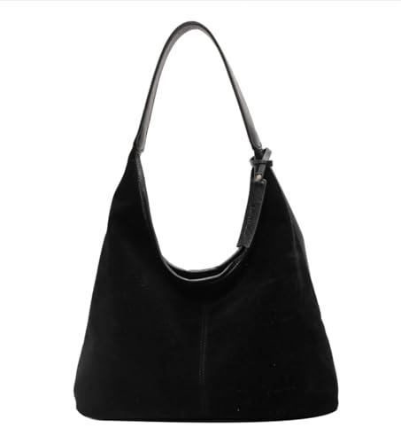 Image of Suede Bag Suede Tote Bag Brown Suede Shouder Purse Work Hobo Handbags Fall Aesthetics