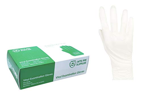 Vinyl Exam Gloves, Latex-Free & Powder-Free. (100PCS/box) NO POWDER,Clear color, M-size