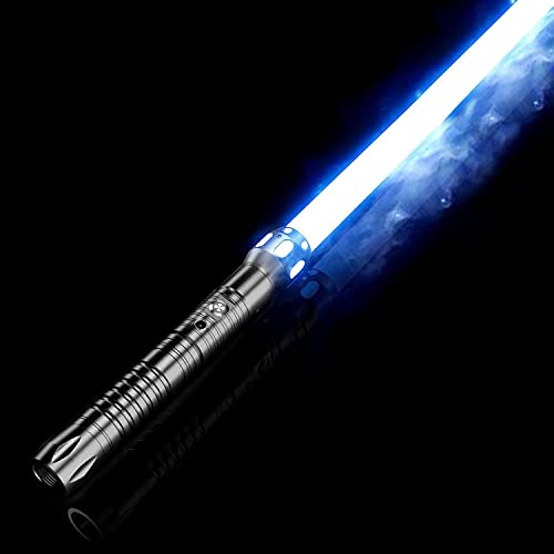 SMAUTOP Sabre Laser, balançoire Lisse en métal, Sabre Laser Force FX Heavy Dueling, 15 Couleurs modifiables, 10 Modes sonores, Jouets Sabre Laser Rechargeables pour Enfants et Adultes (Noir)