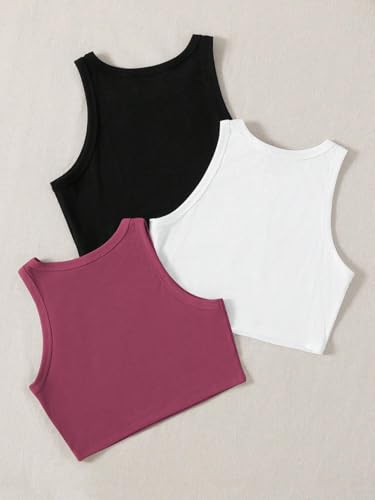 Image of Tops for Women Crop Top for Women's Tank Activewear Tee Sports Western Casual Cotton Camisole Pack of 3 Combo