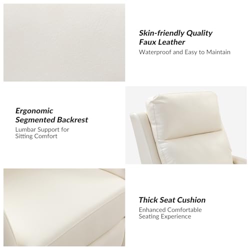 Sillón Plegable Piel Sintética Marfil miniatura 5