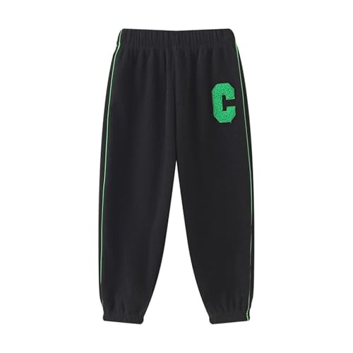 Boys' Middle and Small Children's Fall and Winter Casual Sports C Letters Embroidered Foreign Loose Ripped Sweatpants