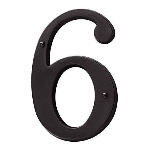 Baldwin Estate 90676.102.CD Solid Brass Traditional House Number Six in Oil Rubbed Bronze, 4.75
