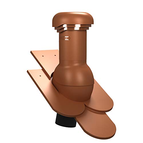 Preisvergleich Produktbild Entlüfterkamin PRO DN125 für Biberschwanzziegel in Doppeldeckung Dachlüfter Entlüfter (RAL 8004 - Ziegelrot)