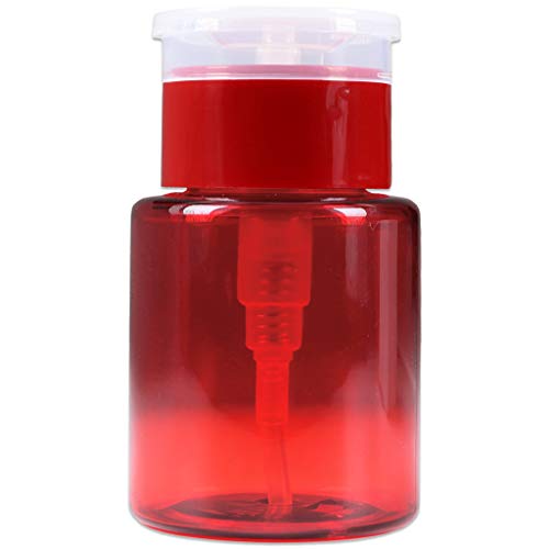 PANA Brand Liquid Push Down Pump Dispenser Empty Bottle with Flip Top Cap (3 Ounce - 1 Bottle, Red)