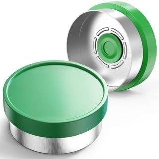 100pcs 13mm Aluminum Caps Green