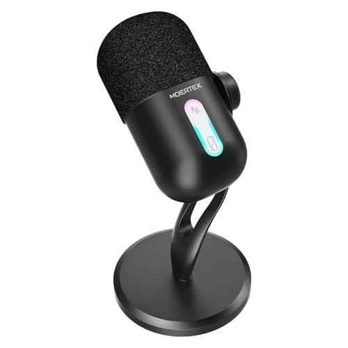 Microphone à condensateur pour podcast de bureau et streaming