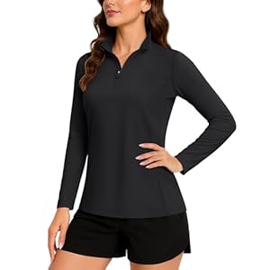 TACVASEN Women’s Long Sleeve Top 1/4 Zip Shirt UPF 50+ T-Shirt Sun Protection Rash Guard Quick Dry Hiking Fishing Work Shirts