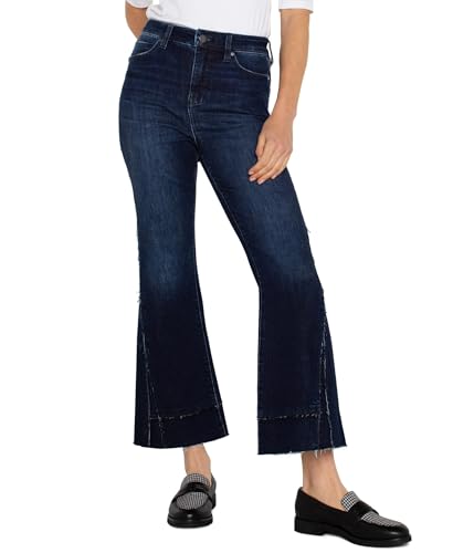 Liverpool Women's Hannah Crop Flare with Crafty Seaming Hi-Rise Stretch Denim in Upland