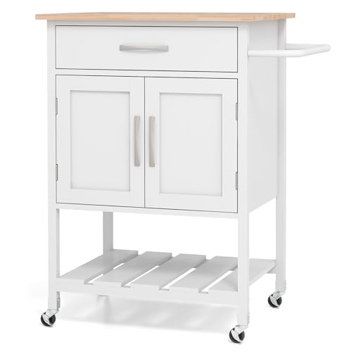 GiantexUK Kitchen Island Cart, Wooden Kitchen Storage Trolle