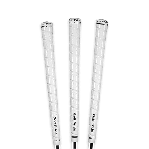 Golf Pride Tour Wrap Golf Grip - Comfortable Durable Grip for Clubs - Classic Wrap Design with High-Tack Feel - Rubber Construction - Midsize - White - 3 Pack