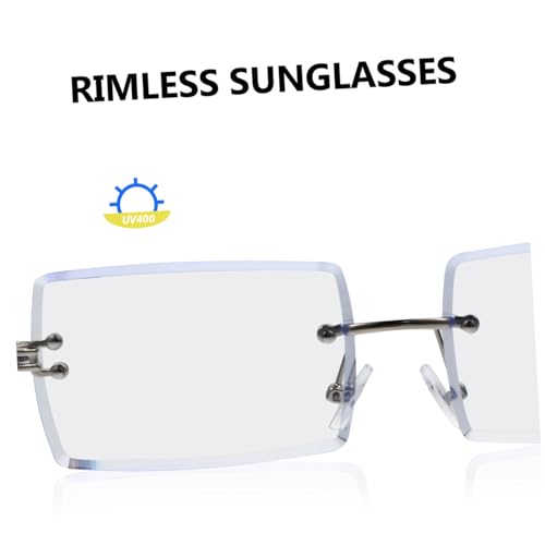 VANZACK Rimless Fashion Sunglasses with UV Protection Lightweight Party Glasses for Beach Vacation Stylish Frame Eyewear with Elastic Hinge Comfortable Fit3