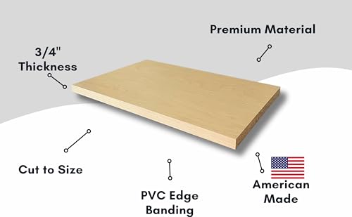 Maple Color Melamine Cabinet Replacement Shelves - 3/4'' Thick - Cabinet Shelf Custom Size Shelf - Melamine Shelves Cut to Order 34 - Thumbnail 2