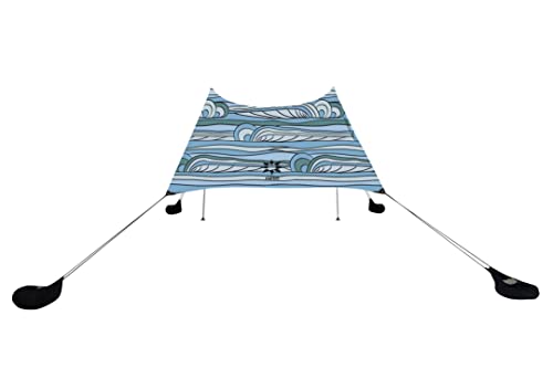 Image of Neso Grande Portable Beach Tent Sun Shelter - Lightweight Beach Shade Canopy - Easy Setup for Family Outings - Patented Reinforced Corners - UPF 50+ Sun Protection - 7ft Tall, 9 x 9ft